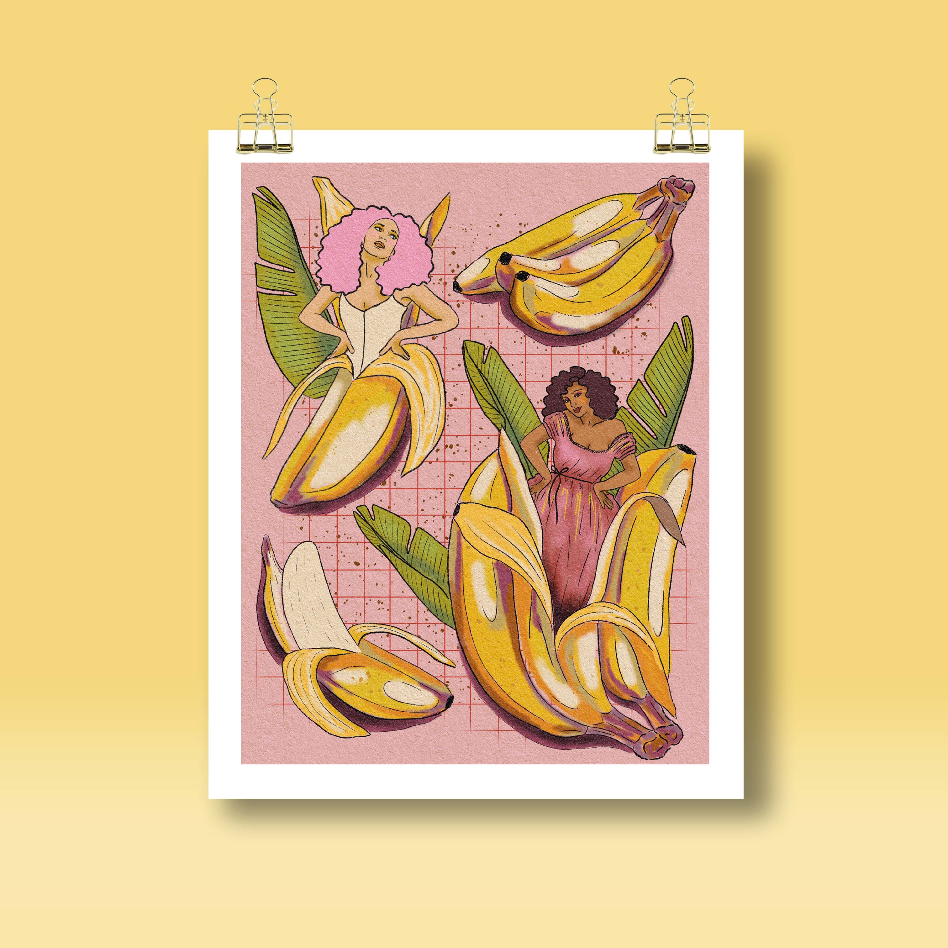 Banana Boobs Wood Print by Jane Keeper - Fine Art America