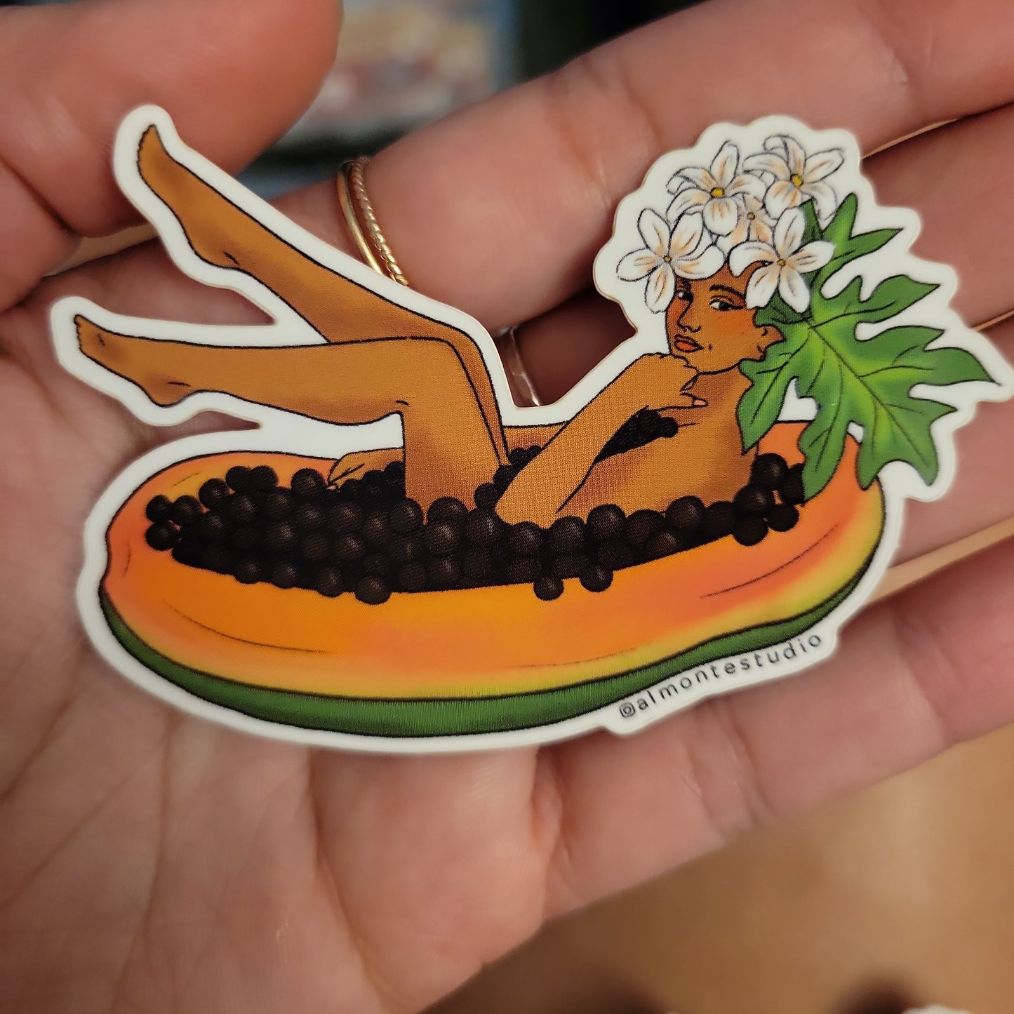 Papaya Lady Vinyl Sticker