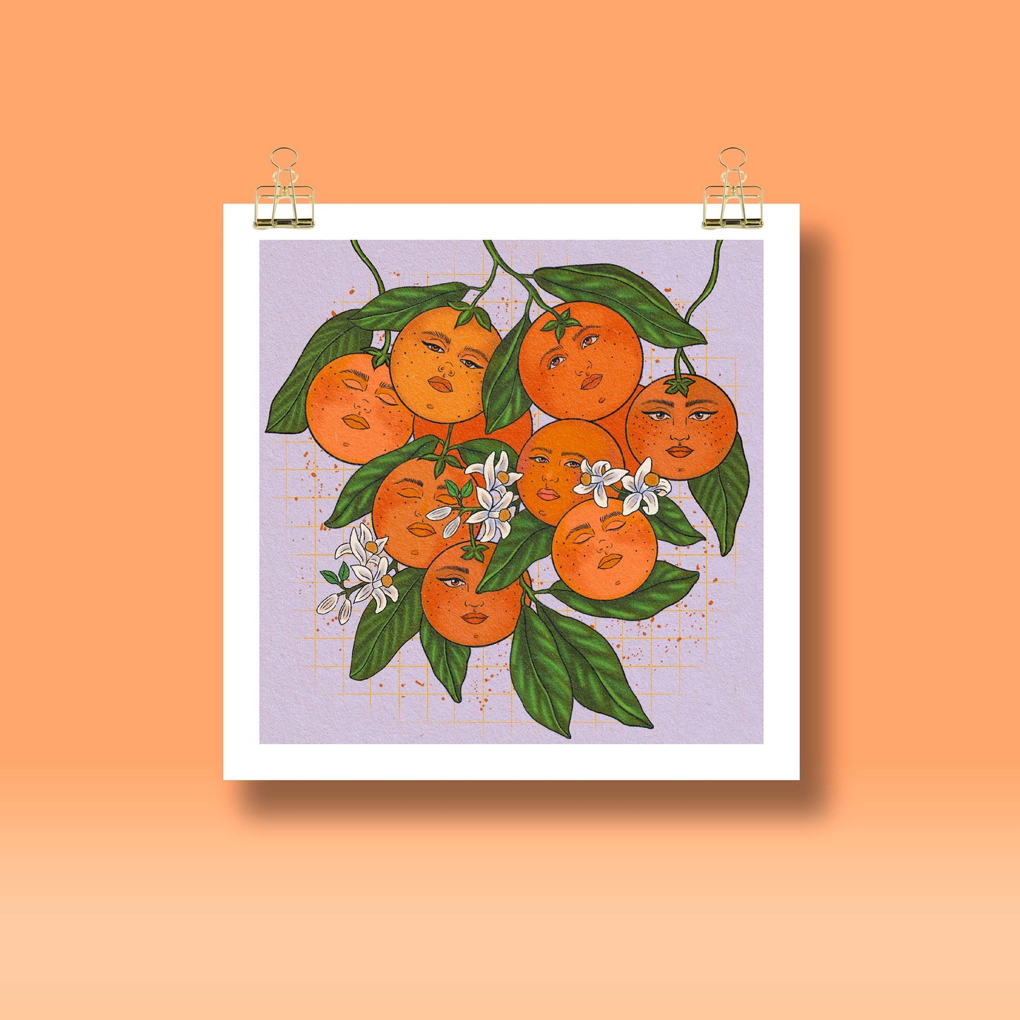 Orange Gals Art Print