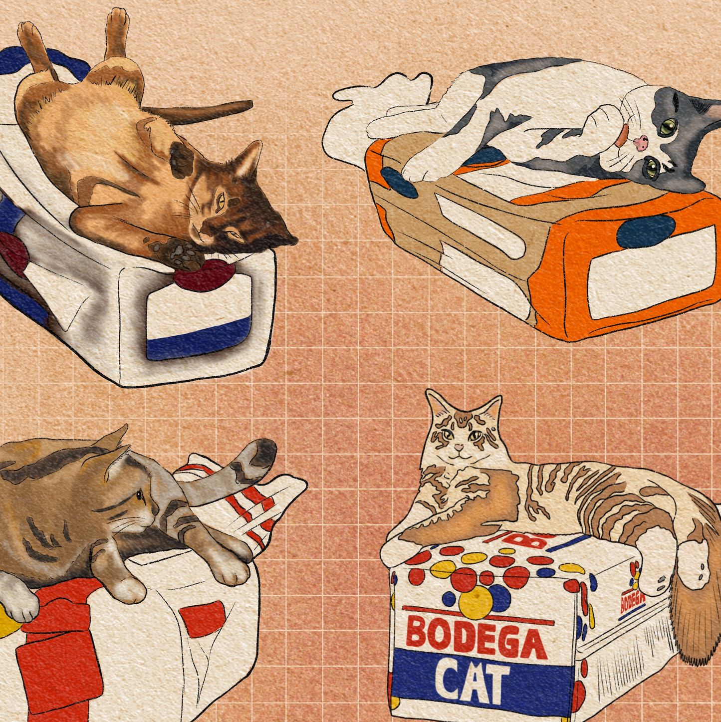 Bodega Cats Art Print