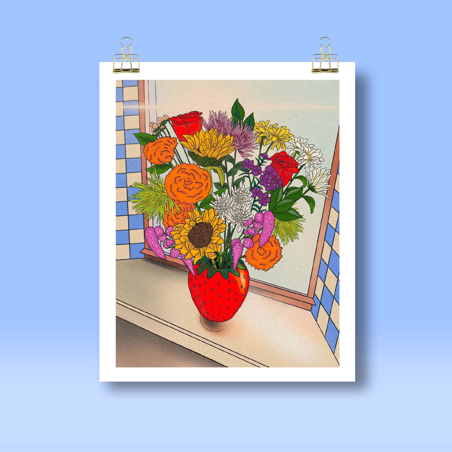Strawberry Flowers Art Print
