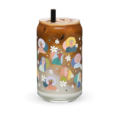 Retro Gals Can-Shaped Glass